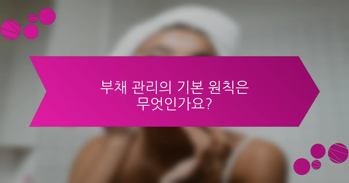 부채 관리의 기본 원칙은 무엇인가요?